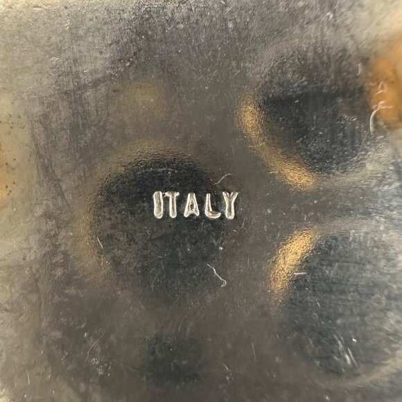 Vintage Italian Micro Mosaic Brooch Pin Daisy Flowers Gold Tone White Black - Picture 5 of 8